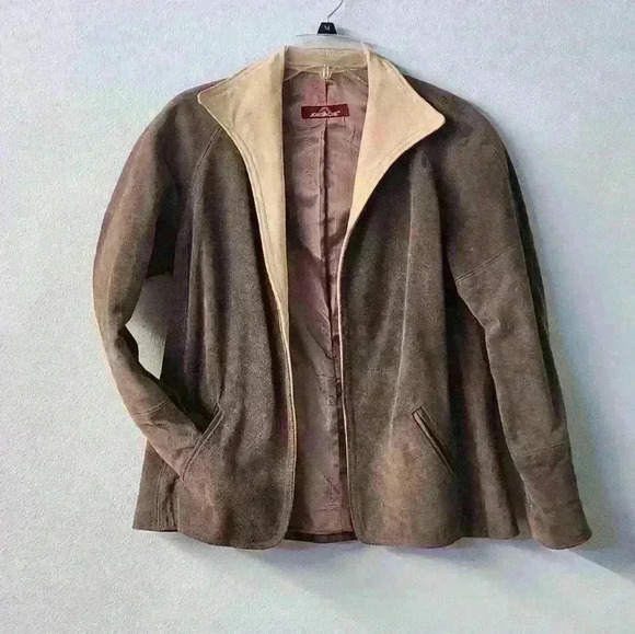 Vintage women's  Jordache  Leather suede short jacket open front baggy 5/6 - Picture 1 of 14